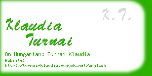 klaudia turnai business card